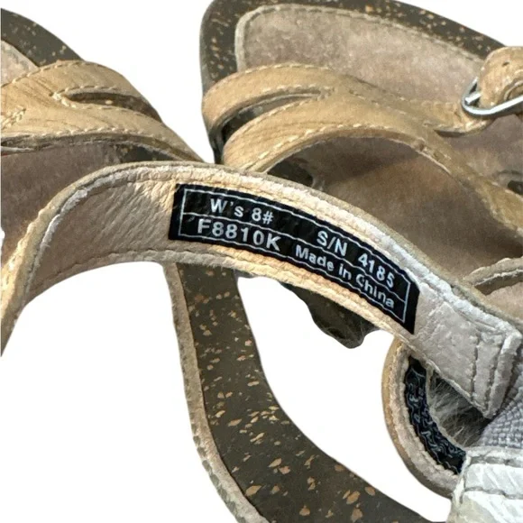 Teva Brown leather Strappy Wedge Sandals, slip on, women’s 8 - Picture 8 of 12